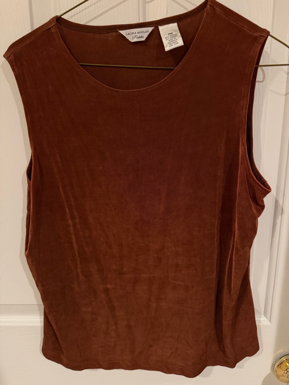 Laura Ashley Tank Top in Deep Rust Brown color Petite Med